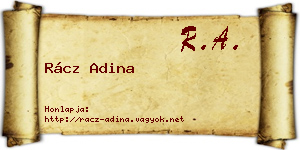 Rácz Adina névjegykártya